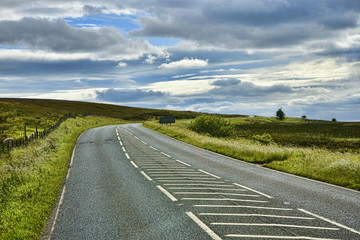 Road Between Lancashire and Yorkshire over the Wild Moorlands