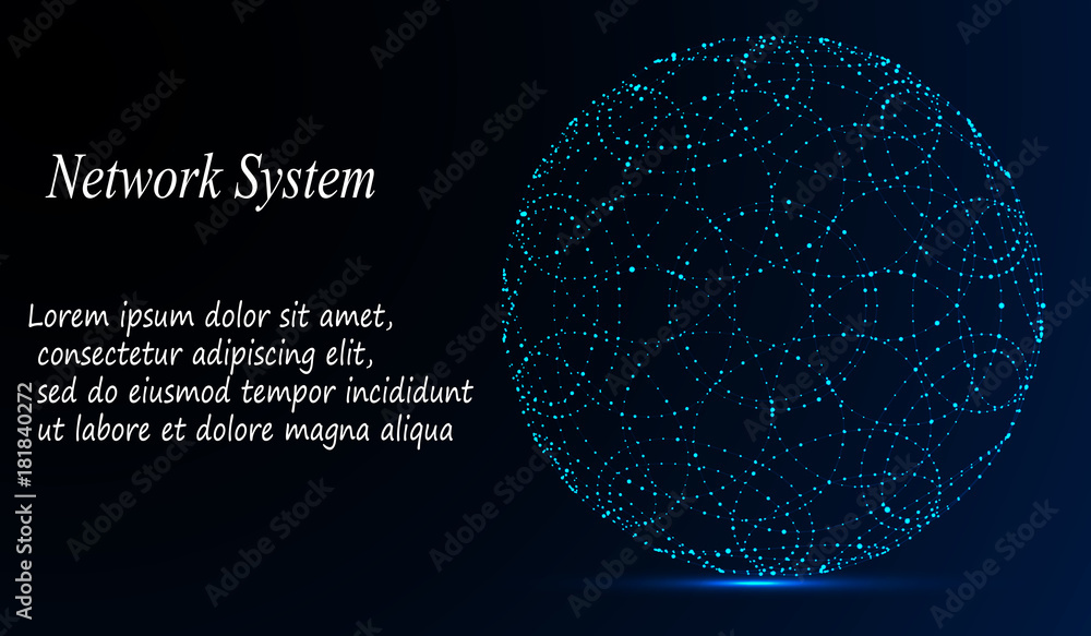 Poster abstract background with dots array and lines. connection structure. geometric modern technology con