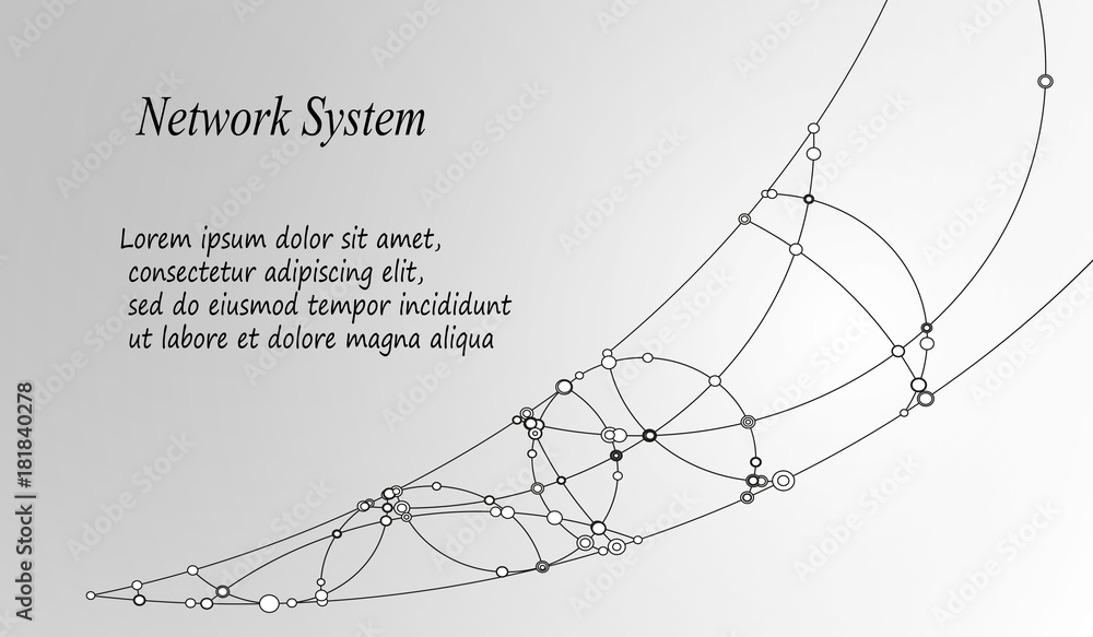 Poster abstract background with dots array and lines. connection structure. geometric modern technology con