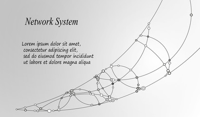 Abstract Background with Dots Array and Lines. Connection Structure. Geometric Modern Technology Concept. Digital Data Visualiza