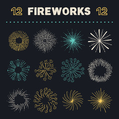 Collection of carefully designed rounded explosions