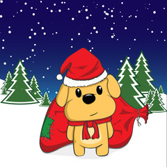 Yellow dog 2018 cartoon illustration. 