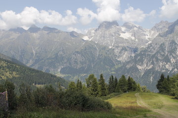 landscape of mountains on the Alps in Italy