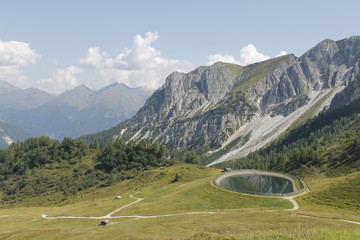 landscape of mountains on the Alps in Italy