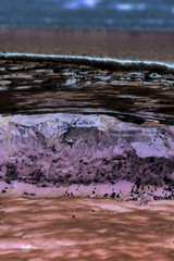 Vertical view of abstract purple background and texture. Grunge old paint surface