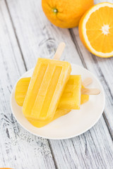 Some fresh made Popsicles (close-up shot)