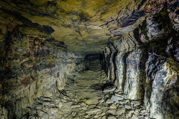 Abandoned and collapsed sandstone or  limestone mine