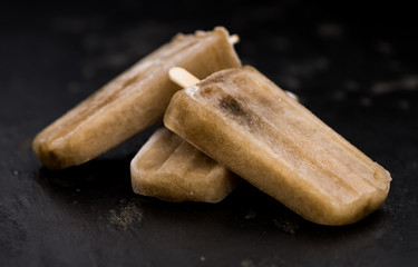 Slate slab with cola popsicles (homemade)