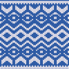 Seamless  knitted  blue and white  pattern