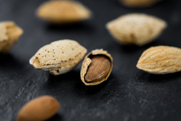 Portion of roasted Almonds (in the shell)