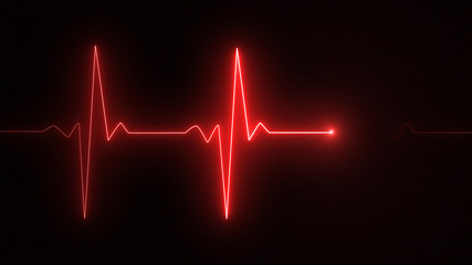 Cardiogram cardiograph oscilloscope screen red illustration background