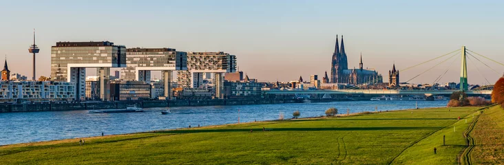 Köln - Dom und Kranhäuser am Abend  Deutschland © majonit