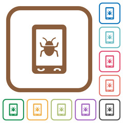 Malicious mobile software simple icons