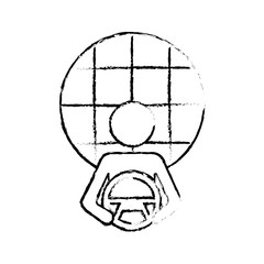 driver at steering wheel autonomous satellite gps vector illustration