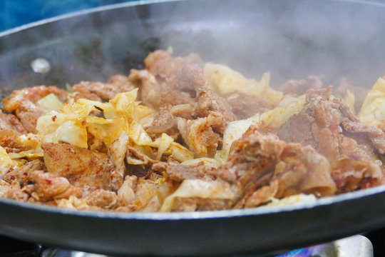 Pork Calbi, Korean food.