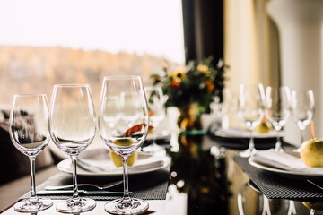 Luxury, elegant wedding reception table arrangement, floral centerpiece