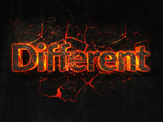 Different Fire text flame burning hot lava explosion background.