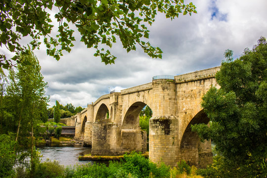 Bridge. River Minho. Ourense city, Galicia, Spain. Picture taken &ndash; 29 july 2017.
