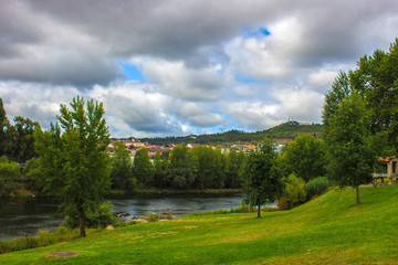 Fototapeta na wymiar River Minho. Ourense city, Galicia, Spain. Picture taken – 29 july 2017.