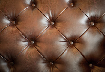 Fototapeta premium Brown genuine leather sofa