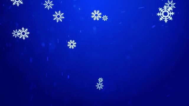 Blue winter snowflakes. Merry Christmas and a Happy New Year background
