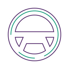 steering wheel car equipment web button vector illustration