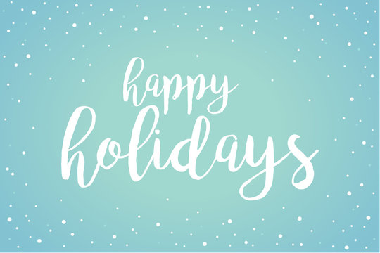 Simple Turquoise Happy Holidays Vector Horizontal Illustration 1