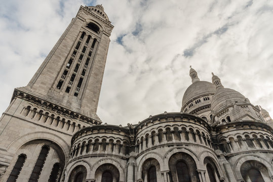 Sacre Couer Basilica in Paris, France, in late October - Powered by Adobe