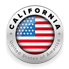 California USA steel button