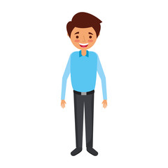 young man happy smiling standing cartoon vector illustration