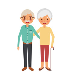 Obraz na płótnie Canvas cute couple the old woman and man grandparents lovely vector illustration