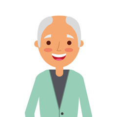 old man portrait of a pensioner grandfather character vector illustration