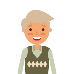 old man portrait of a pensioner grandfather character vector illustration