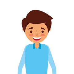 portrait young man character smiling person vector illustration