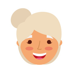 elderly woman lady smiling cartoon people profile vector illustration