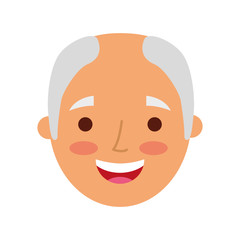 the face old man profile avatar of the grandfather vector illustration