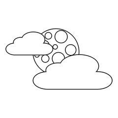 cloud moon night sky nature scene vector illustration