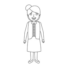 elderly woman grandmother character happy expression vector illustration