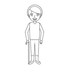 elderly woman grandmother character happy expression vector illustration