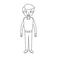 young man standing person character smiling vector illustration