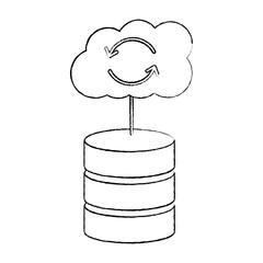 database with cloud storage data center icon image vector illustration design 