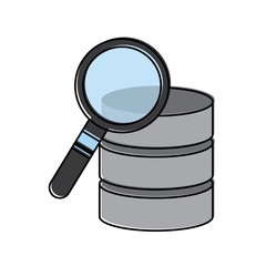 database search data center icon image vector illustration design 