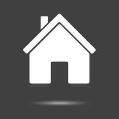 Home icon - simple flat design isolated on grey background, vector