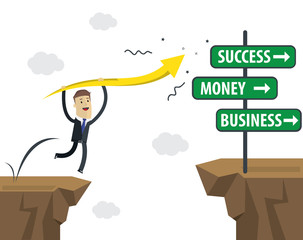 Businessman Vector Illustration. Success business in future