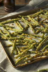 Homemade Baked Parmesan Green Bean Fries