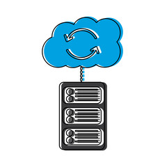 data base server cloud connection hosting info vector illustration