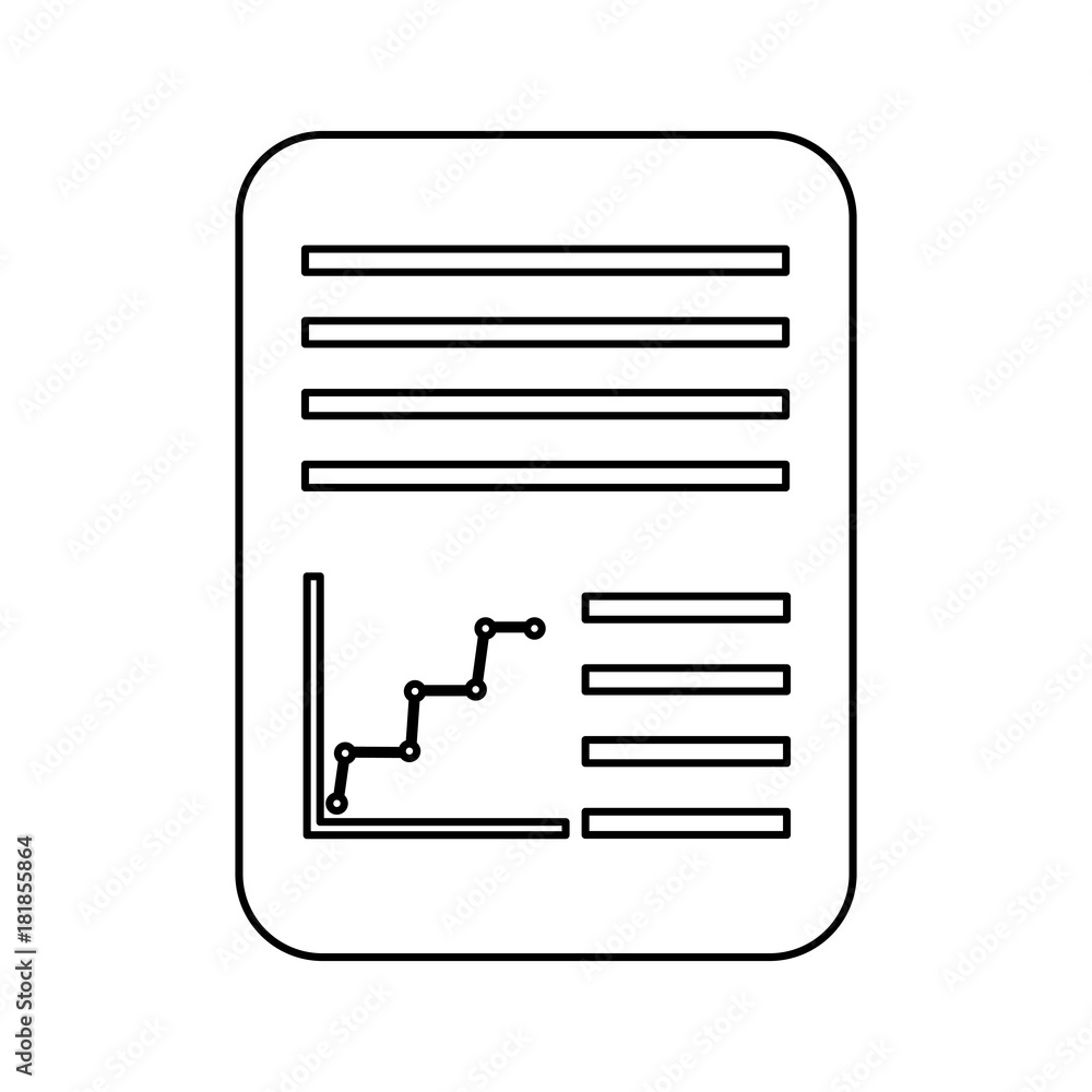 Poster document paper file with graph diagram business vector illustration