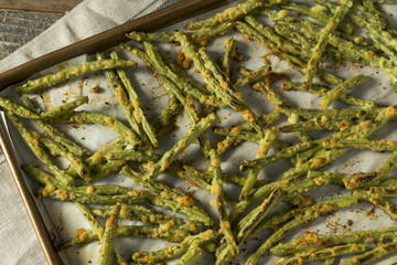 Homemade Baked Parmesan Green Bean Fries