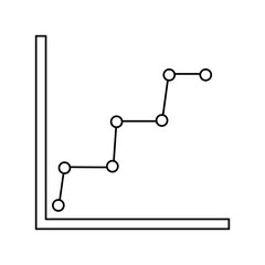 business graph diagram and statistics dotted line symbol vector illustration
