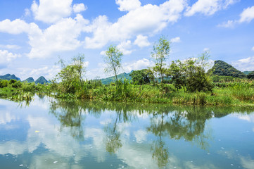 The beautiful countryside scenery in summer